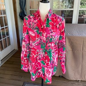 Lilly Pulitzer floral button down blouse